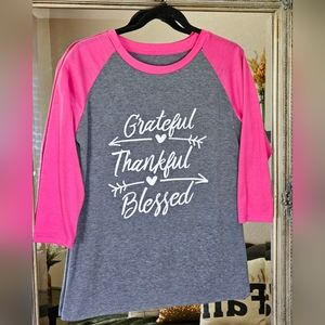 Grateful Thankful Blessed Top Size Small
